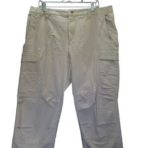 Vertx Mens Cargo PantsBeige Size 40 Cotton Blend Cargo Pockets Zipper Stretch